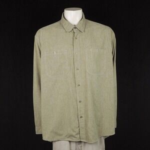 Orvis Tech Chambray Work Fishing Button Down Shirt Mens 2XL XXL Brown Hiking